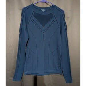 Athleta Women's Navy Blue Long Sleeve Top Size L Activewear Athleisure